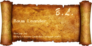 Baum Leander névjegykártya