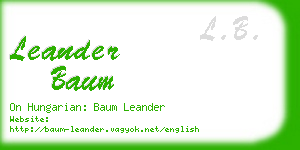 leander baum business card